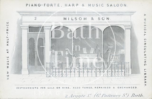 Milsom & Son, 2, Argyle Street, Bath c.1850