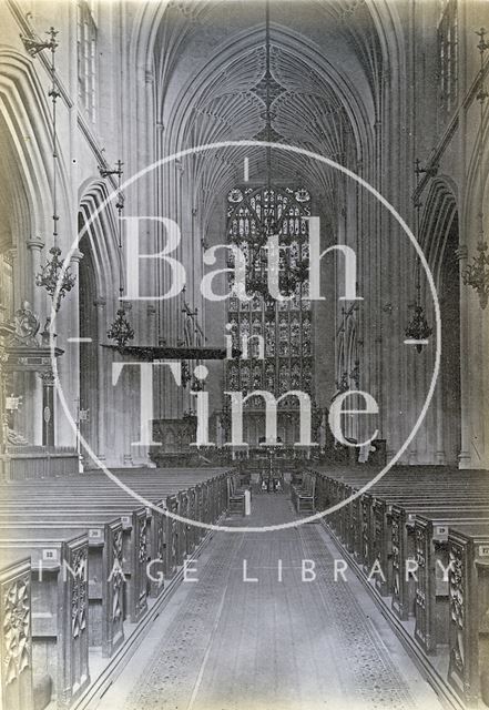 Nave east, Bath Abbey c.1890