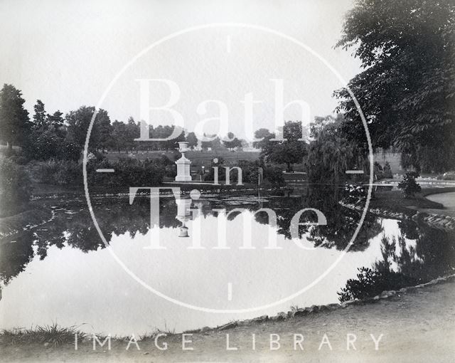 Lake and stone urn, Royal Victoria Park, Bath c.1890