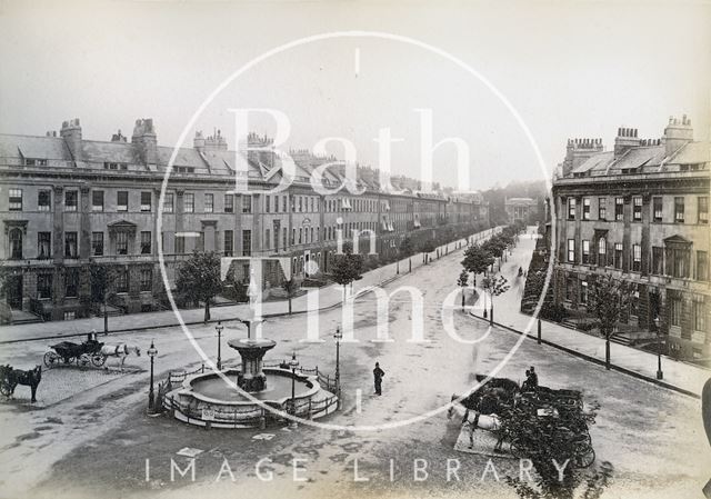 Laura Place, Fountain and Great Pulteney Street, Bath c.1890