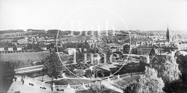 View over Institution Gardens towards the Recreation Ground, Bath c.1910