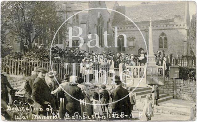 The dedication of the War Memorial at St. John's Church, Northend, Batheaston 1920