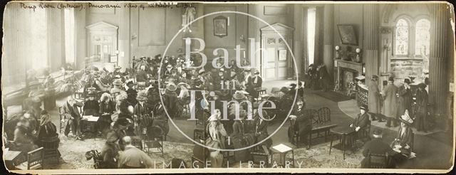 Panoramic view of the Pump Room interior, Bath c.1912