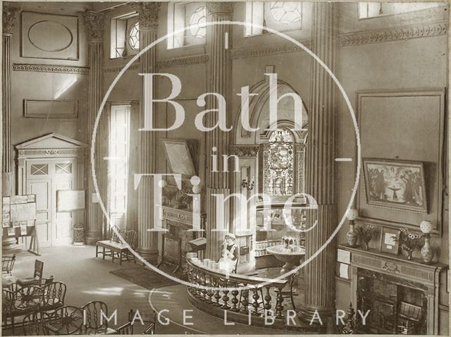 Pump Room interior and Mineral Water Fountain, Bath c.1920