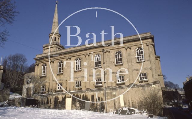 St. Swithin's Church, Walcot in snow, Bath 1979