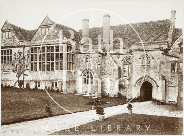 View of front of house, South Wraxall Manor, Wiltshire c.1885