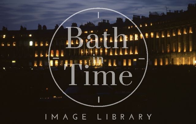 Royal Crescent, candles, Bath 1980