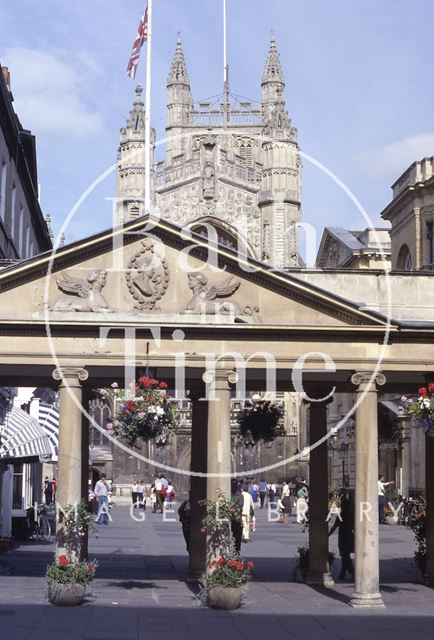 Colonnades and Abbey, Stall Street, Bath 1980