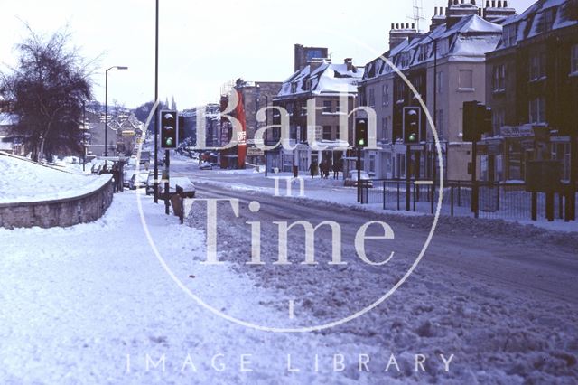 London Road in snow, Bath 1982