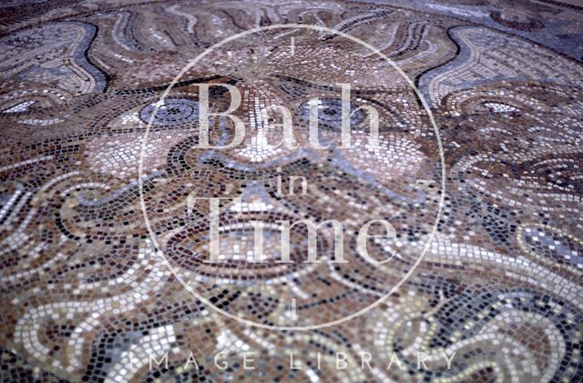 The mosaic centrepiece of the Beazer Maze, Bath 1985