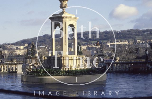 The Mineral Water Fountain, recently moved from Stall Street to Terrace Walk, Bath 1990