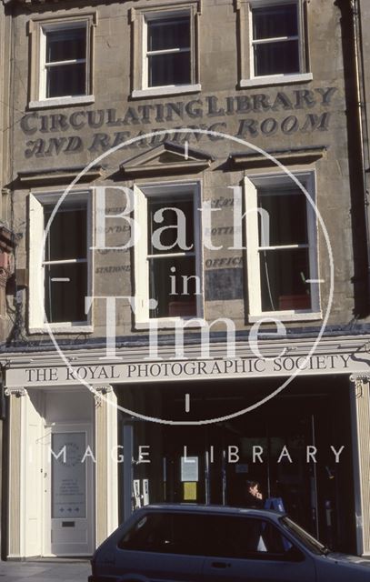 Circulating Library wall painted advertisement, Milsom Street, Bath 1990