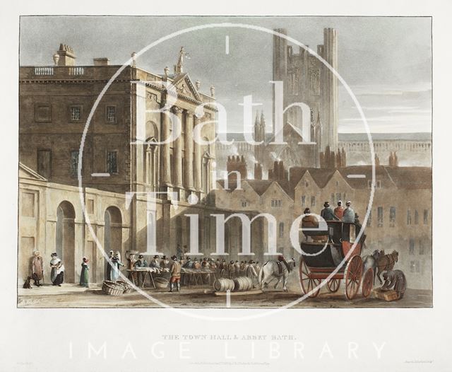 The Town Hall and Abbey, Bath 1820