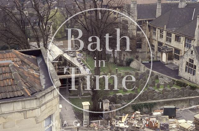 Walcot Burial Ground from the roof of St. Swithin's Church, Walcot, Bath 1992