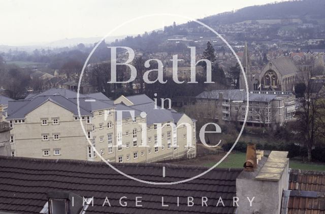 Walcot Gate development from the roof of St. Swithin's Church, Walcot, Bath 1992