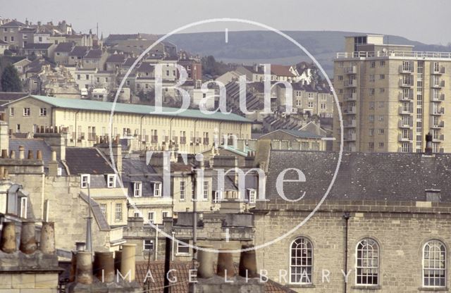 Walcot and Snow Hill from the roof of St. Swithin's Church, Walcot, Bath 1992