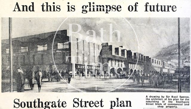 Basil Spence's design for the Southgate Shopping Centre, Bath 1964