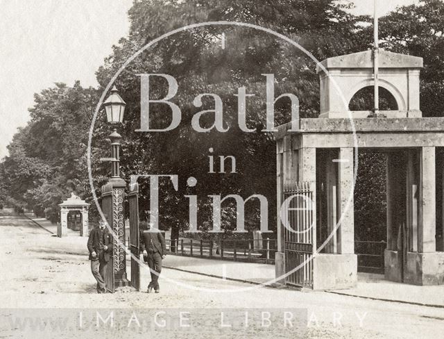 The entrance to Royal Victoria Park, Bath c.1885 - detail