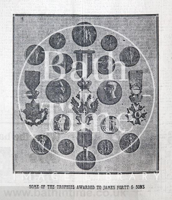 Some of the trophies awarded to James Fortt & Sons, Bath 1913