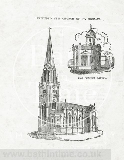 Elevation of St. Michael's New Church, Bath 1834