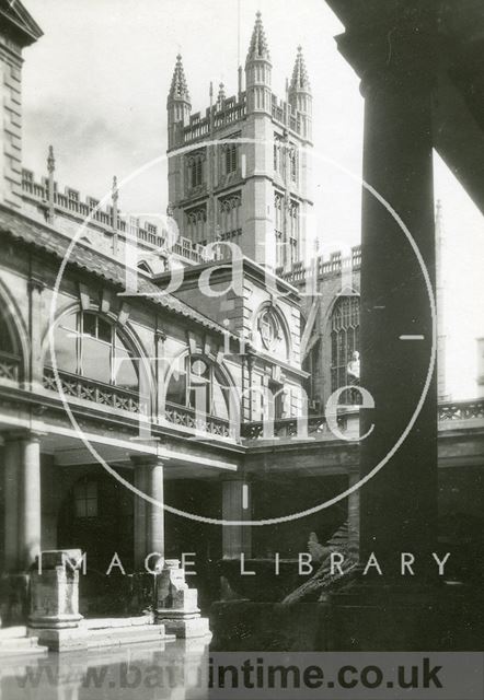 Bath Abbey from the Roman Baths c.1930