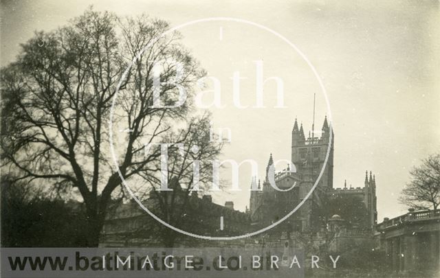 Bath Abbey and Parade Gardens from the River Avon 1945