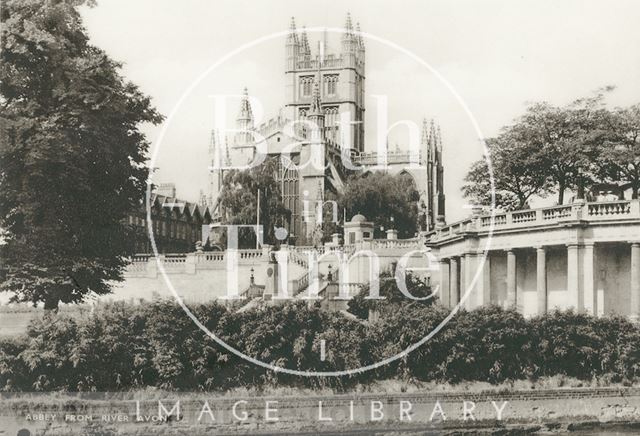 Bath Abbey from the River Avon c.1940