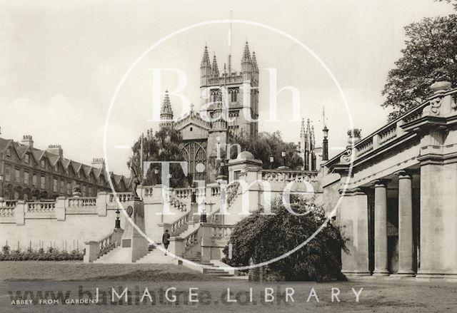 Bath Abbey from Parade Gardens c.1940