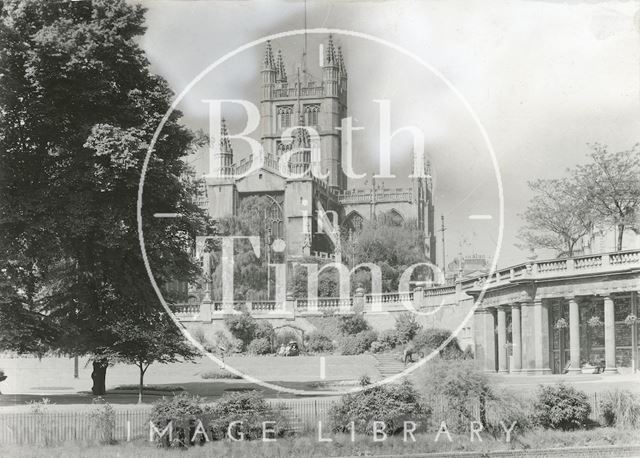 Bath Abbey from the Institution Gardens c.1930