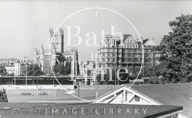 Bath Abbey and the Empire Hotel from the Recreation Ground 1986