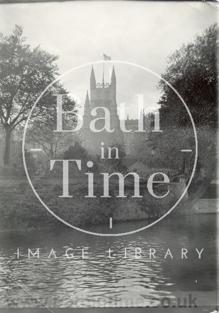 Bath Abbey and the Institution Gardens from the River Avon 1906