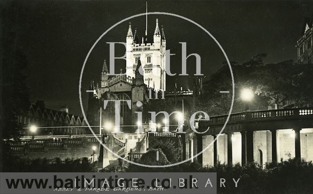 Bath Abbey from Parade Gardens c.1950