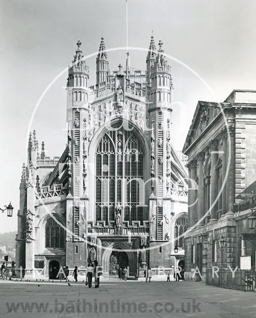 West front, Bath Abbey and Abbey Church Yard c.1975