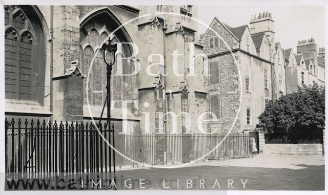 Bath Abbey and the rear of Orange Grove from Kingston Buildings c.1910?