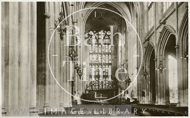 The interior of Bath Abbey c.1950