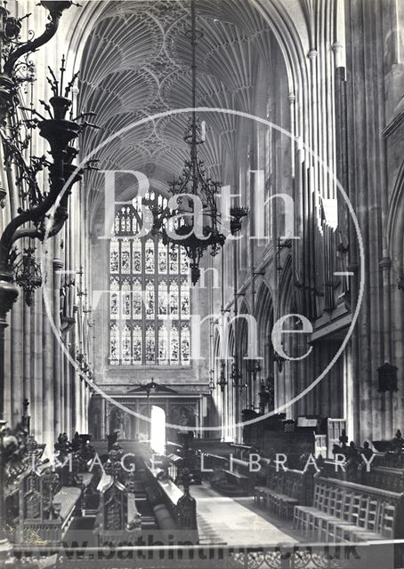 Nave and choir, Bath Abbey 1877