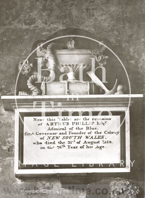 Admiral Phillip memorial, Bath Abbey c.1910