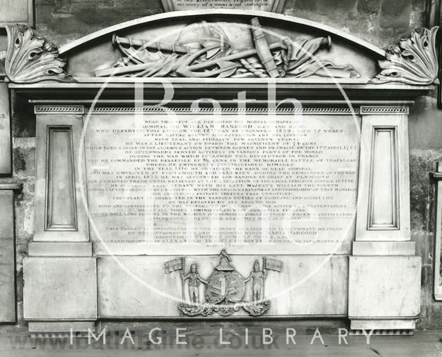 Monument to Admiral Sir William Hargood, Bath Abbey c.1950