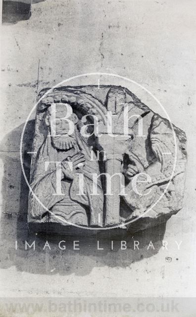 Sculpture fragments, Bath Abbey vestry c.1920