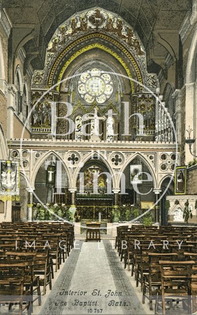 Interior of St. John the Baptist Church, Bath c.1910