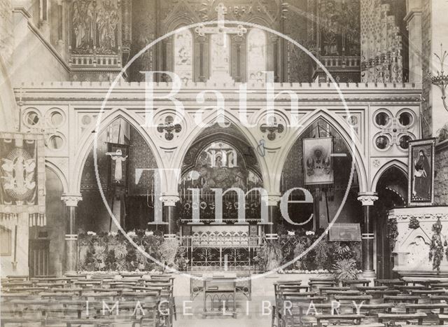 View of altar, St. John's Church, Bath c.1890