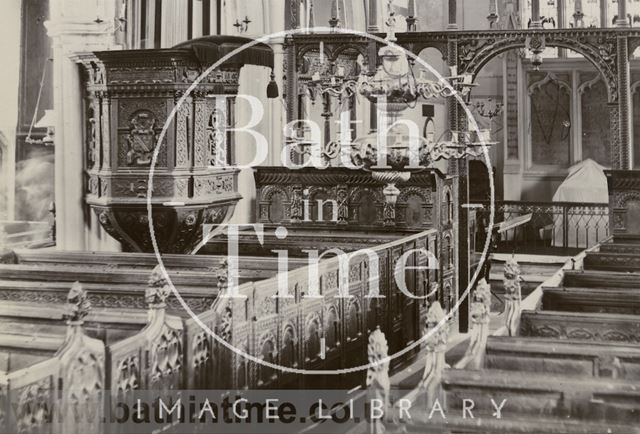 The pulpit at Croscombe Church, Somerset 1890