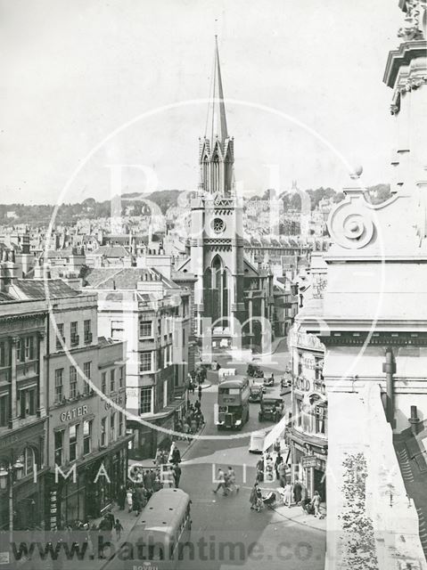 St. Michael's Church from the roof of the Guildhall, Bath c.1940