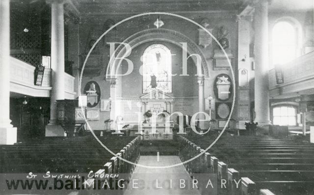 Interior of St. Swithin's Walcot Church, Bath 1942