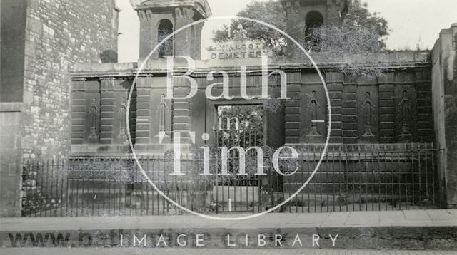 Entrance to cemetery and mausoleum, St. Swithin's Church, Walcot, Bath c.1900