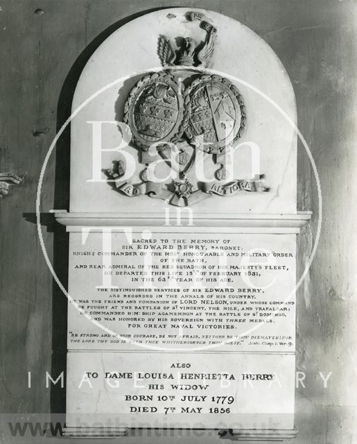 Edward Berry's monument, St. Swithin's Church, Walcot, Bath c.1950