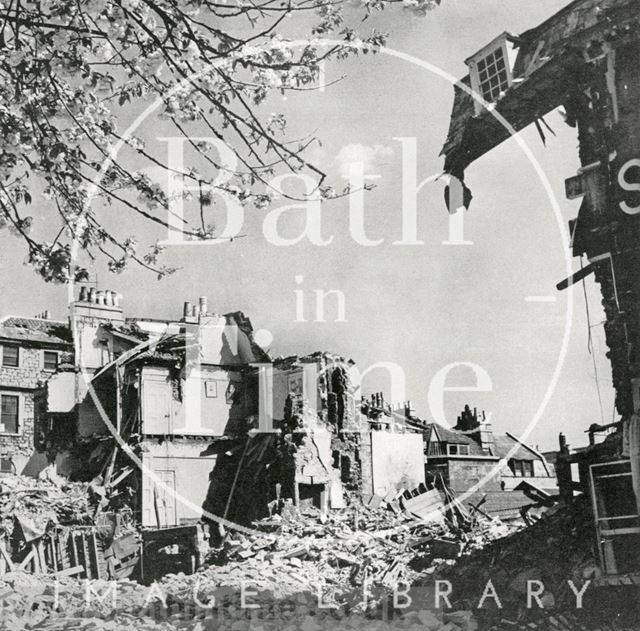 The devastation to the Francis Hotel, Queen Square after the Bath Blitz 1942