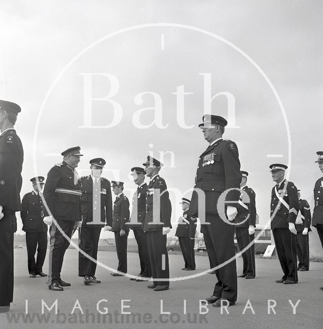 Lord Margadale, Lord Lieutenant of Wiltshire, inspecting the St. John Ambulance parade at Keevil airfield 1973