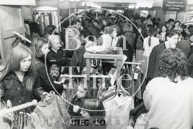 Shoppers at the Laura Ashley sale, New Bond Street, Bath 1987