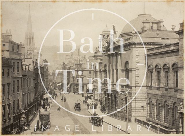 View from Bath Abbey of High Street and Guildhall c.1900